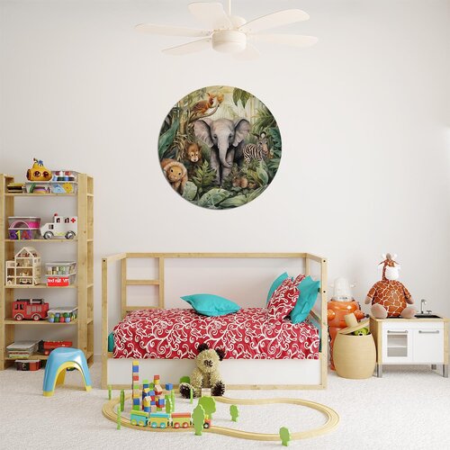 Muurcirkel Superschattige Jungle Kinderkamer Kunst Muurcirkel Superschattige Jungle Kinderkamer Kunst
