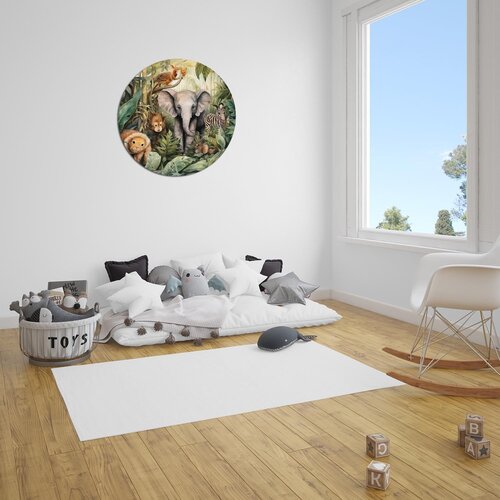 Muurcirkel Superschattige Jungle Kinderkamer Kunst Muurcirkel Superschattige Jungle Kinderkamer Kunst