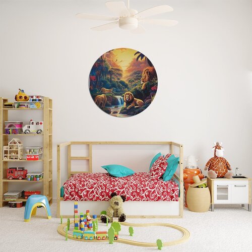 Muurcirkel Leeuwen in Jungle Muurcirkel Leeuwen in Jungle