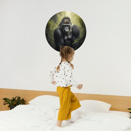 Muurcirkel Gorilla in jungle Muurcirkel Gorilla in jungle