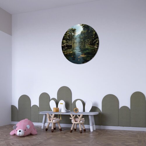 Muurcirkel Water in de jungle Muurcirkel Water in de jungle