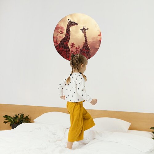 Muurcirkel twee giraffe Muurcirkel twee giraffe