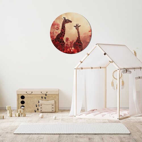 Muurcirkel twee giraffe Muurcirkel twee giraffe