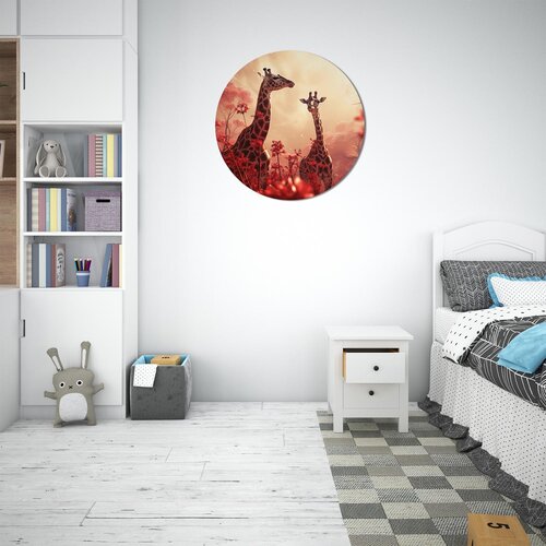 Muurcirkel twee giraffe Muurcirkel twee giraffe