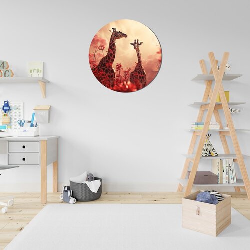 Muurcirkel twee giraffe Muurcirkel twee giraffe