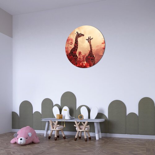 Muurcirkel twee giraffe Muurcirkel twee giraffe