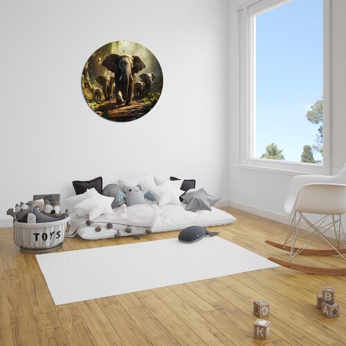 Muurcirkel groep met olifanten Muurcirkel groep met olifanten