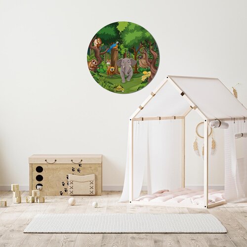 Muurcirkel diverse dieren in het bos Muurcirkel diverse dieren in het bos