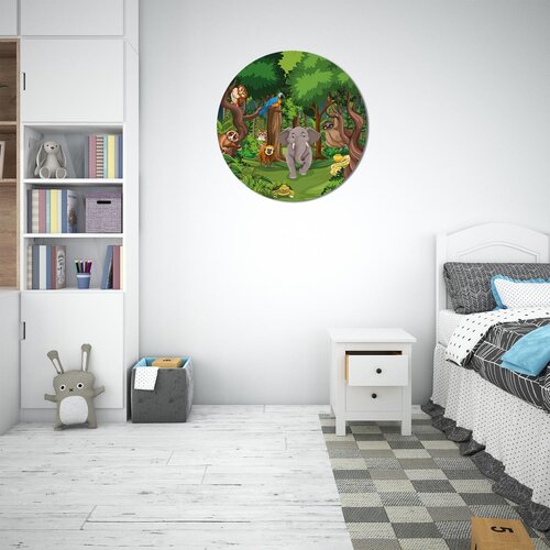 Muurcirkel diverse dieren in het bos Muurcirkel diverse dieren in het bos