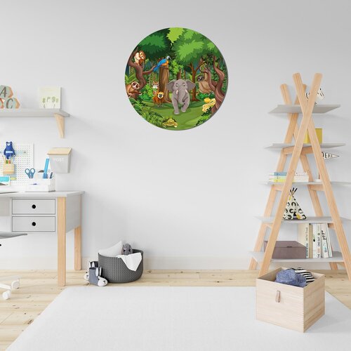 Muurcirkel diverse dieren in het bos Muurcirkel diverse dieren in het bos