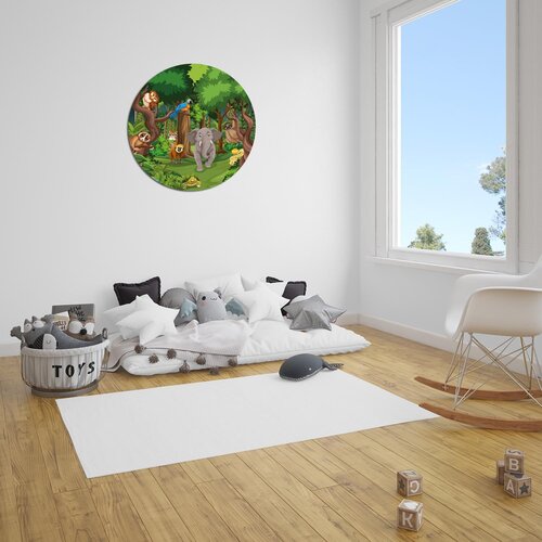 Muurcirkel diverse dieren in het bos Muurcirkel diverse dieren in het bos