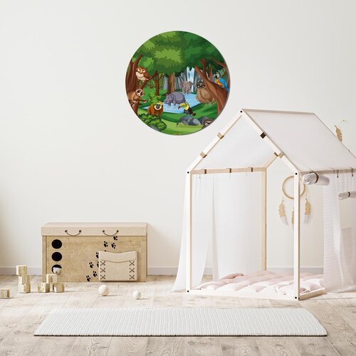 Muurcirkel dieren bij waterval Muurcirkel dieren bij waterval