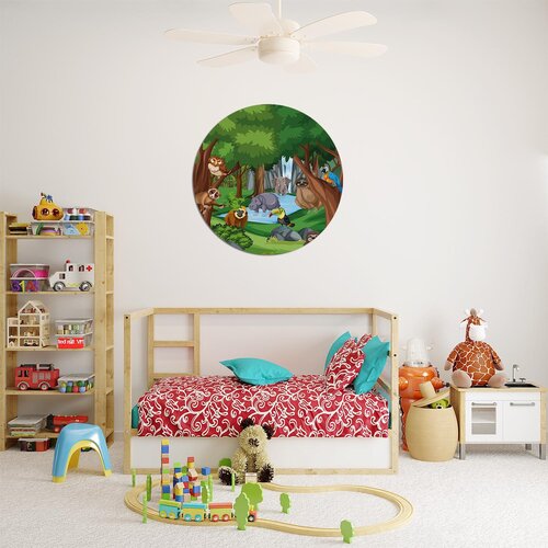 Muurcirkel dieren bij waterval Muurcirkel dieren bij waterval