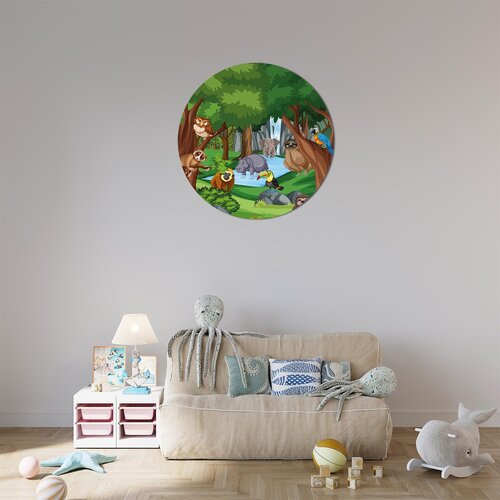 Muurcirkel dieren bij waterval Muurcirkel dieren bij waterval