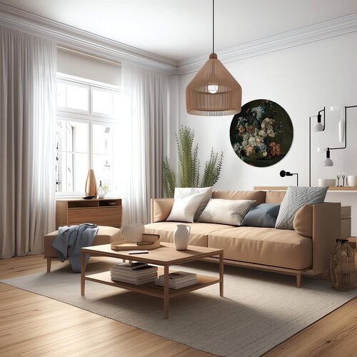 Muurcirkel Stilleven met bloemen Cornelia van der Mijn Muurcirkel Stilleven met bloemen Cornelia van der Mijn