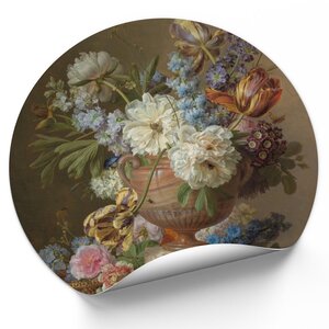 Muurcirkel Bloemstilleven met albasten vaas, Gerard van Spaendonck Muurcirkel Bloemstilleven met albasten vaas, Gerard van Spaendonck