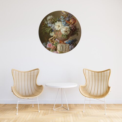 Muurcirkel Bloemstilleven met albasten vaas, Gerard van Spaendonck Muurcirkel Bloemstilleven met albasten vaas, Gerard van Spaendonck