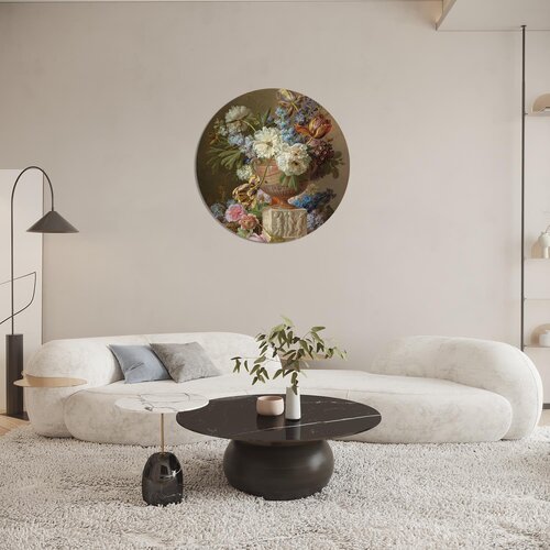 Muurcirkel Bloemstilleven met albasten vaas, Gerard van Spaendonck Muurcirkel Bloemstilleven met albasten vaas, Gerard van Spaendonck