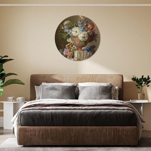 Muurcirkel Bloemstilleven met albasten vaas, Gerard van Spaendonck Muurcirkel Bloemstilleven met albasten vaas, Gerard van Spaendonck