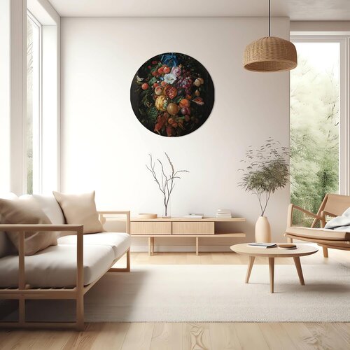 Muurcirkel Festoen van vruchten en bloemen, Jan-Davidsz. de Heem Muurcirkel Festoen van vruchten en bloemen, Jan-Davidsz. de Heem