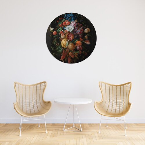 Muurcirkel Festoen van vruchten en bloemen, Jan-Davidsz. de Heem Muurcirkel Festoen van vruchten en bloemen, Jan-Davidsz. de Heem