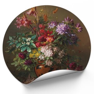 Muurcirkel Stilleven met bloemen in en Griekse vaas allegorie op de Lente, Georgius Jacobus Johannes van Os, Muurcirkel Stilleven met bloemen in en Griekse vaas allegorie op de Lente, Georgius Jacobus Johannes van Os,