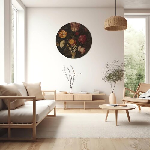 Muurcirkel Stilleven met bloemen in een Wan Li-vaas, Ambrosius Bosschaert Muurcirkel Stilleven met bloemen in een Wan Li-vaas, Ambrosius Bosschaert