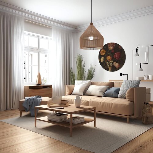 Muurcirkel Stilleven met bloemen in een Wan Li-vaas, Ambrosius Bosschaert Muurcirkel Stilleven met bloemen in een Wan Li-vaas, Ambrosius Bosschaert