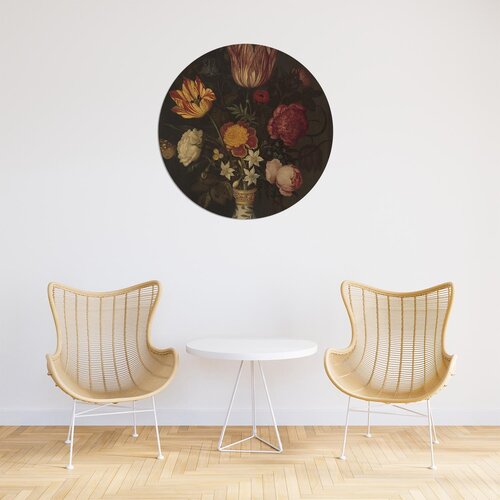 Muurcirkel Stilleven met bloemen in een Wan Li-vaas, Ambrosius Bosschaert Muurcirkel Stilleven met bloemen in een Wan Li-vaas, Ambrosius Bosschaert