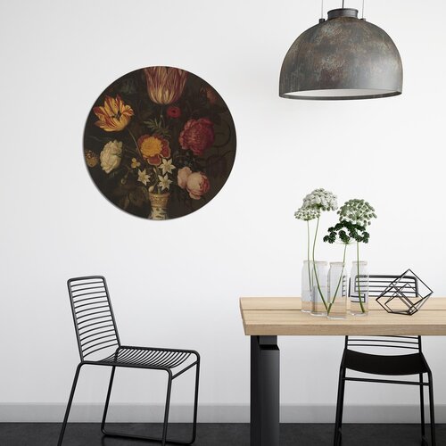 Muurcirkel Stilleven met bloemen in een Wan Li-vaas, Ambrosius Bosschaert Muurcirkel Stilleven met bloemen in een Wan Li-vaas, Ambrosius Bosschaert