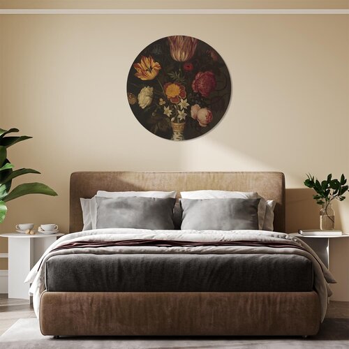 Muurcirkel Stilleven met bloemen in een Wan Li-vaas, Ambrosius Bosschaert Muurcirkel Stilleven met bloemen in een Wan Li-vaas, Ambrosius Bosschaert