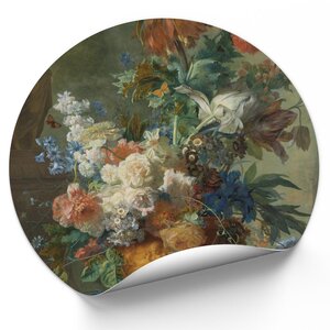 Muurcirkel Stilleven met bloemen, Jan van Huysum, Muurcirkel Stilleven met bloemen, Jan van Huysum,