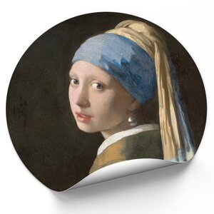 Muurcirkel Meisje met de parel Muurcirkel Meisje met de parel