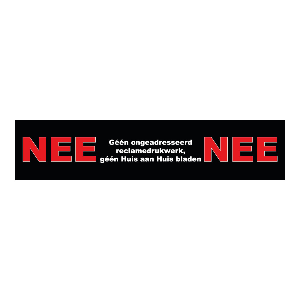 Nee/nee-sticker voor het verminderen van papierafval