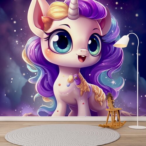 Fotobehang verbaasde unicorn Unicorn / Eenhoorn Fotobehang verbaasde unicorn Unicorn / Eenhoorn