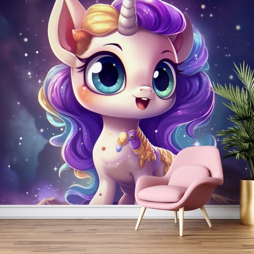 Fotobehang verbaasde unicorn Unicorn / Eenhoorn Fotobehang verbaasde unicorn Unicorn / Eenhoorn