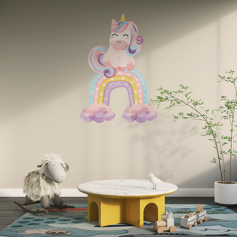 Neukids Stof Grote Regenboog Muursticker Zelfklevende Regenboogstippen Muurdecoratie 240 x 140 cm