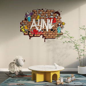 Muursticker graffiti met naam Muursticker graffiti met naam