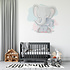 Muursticker Olifant met baby olifant Muursticker Olifant met baby olifant