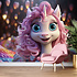 Behang Unicorn met roze manen Behang Unicorn met roze manen