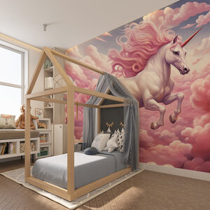 Eenhoorn in roze wolken Eenhoorn in roze wolken