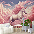 Behang Eenhoorn in roze wolken Behang Eenhoorn in roze wolken