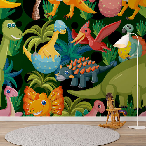 Behang Dinosaurus paradijs Behang Dinosaurus paradijs