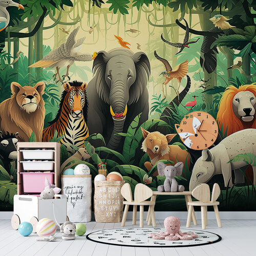 Behang Jungle Animals Behang Jungle Animals