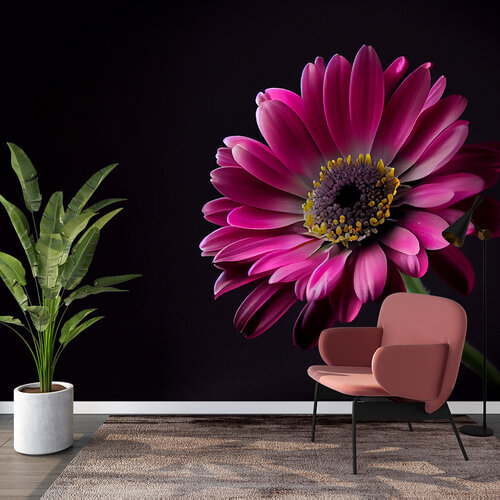 Behang bloemen Fuchsia Roze Behang bloemen Fuchsia Roze