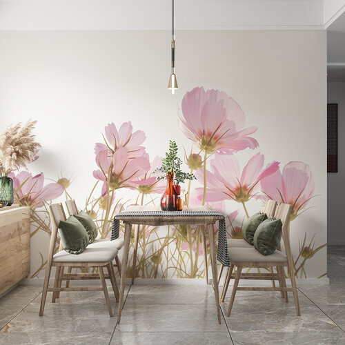 Behang Pink Flowers Behang Pink Flowers