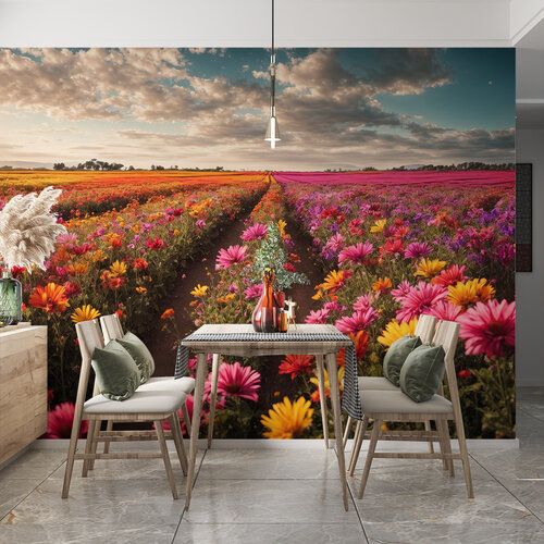 Behang Bloementuin Behang Bloementuin