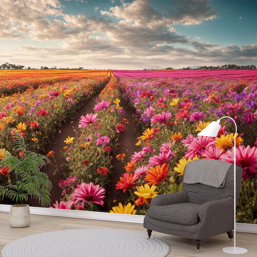 Behang Bloementuin Behang Bloementuin