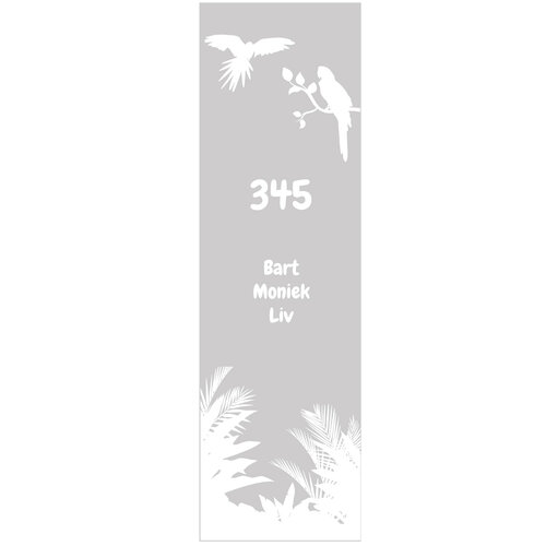 Raamfolie papegaaien met planten Raamfolie papegaaien met planten