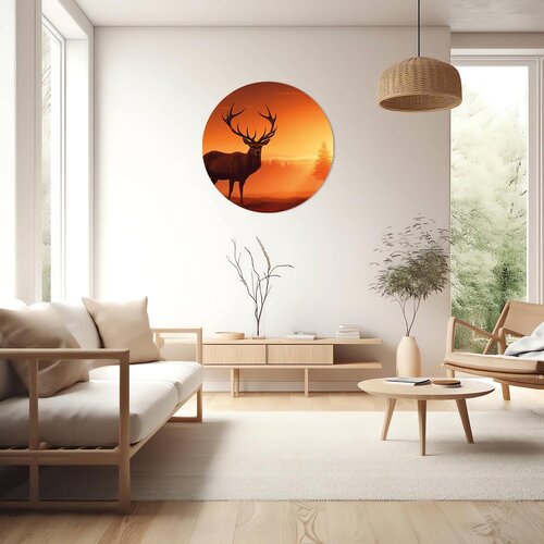 Muurcirkel Hert bij Zonsondergang Muurcirkel Hert bij Zonsondergang